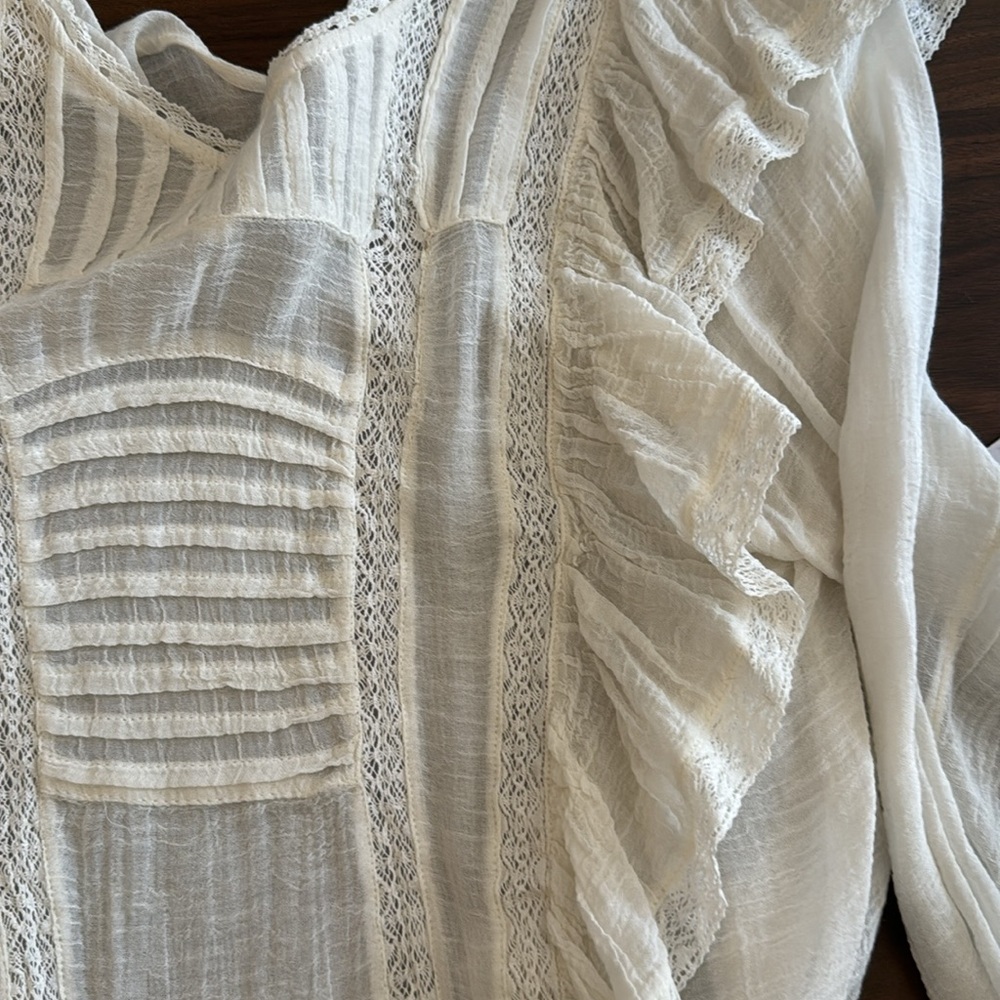 FREE PEOPLE RUFFLE BLOUSE - Picture 4 of 5